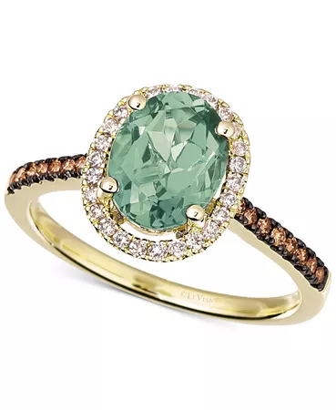 Le Vian Green Quartz (2 ct. t.w.) & Diamond (1/4 ct. t.w) Ring in 14k Gold