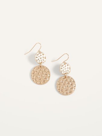 Gold-Toned Hammered-Disk Drop Earrings for Women | Old Navy