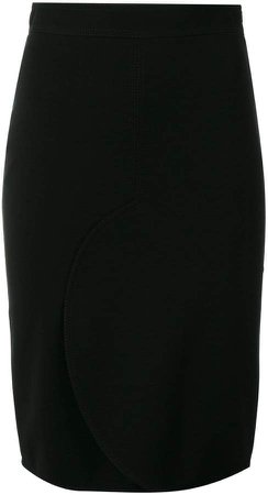 curved front pencil skirt