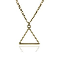 Mens Bronze Triangle Necklace , Geometric Jewelry , Tribal Necklace , Pyramid Necklace , husband Gift , mens Gift , Pendant Necklace