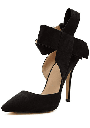 black bow heel