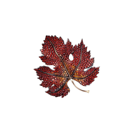 Red leaf brooch