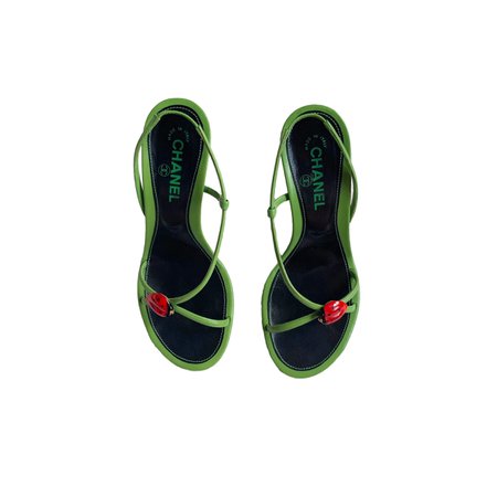 chanel green lady bug sandals