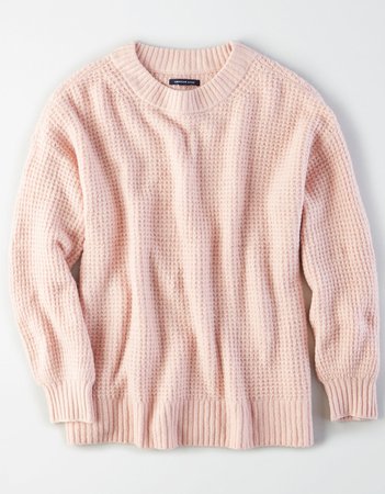AE Cloudspun Sweater, Blush | American Eagle Outfitters