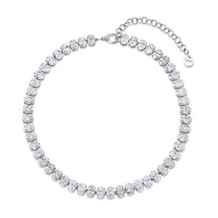 LARGE DIAMOND OVAL CUT TENNIS NECKLACE, 52cts – SHAY JEWELRY