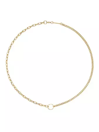 Shop Zoë Chicco Heavy Metal 14K Yellow Gold Mixed-Chain Necklace | Saks Fifth Avenue