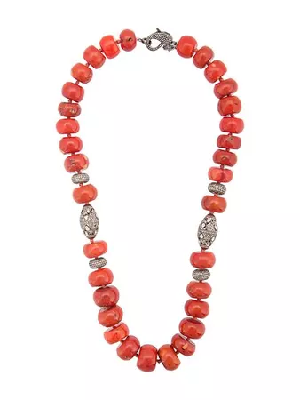 Loree Rodkin coral Maharajah beaded necklace £10,462 - Shop Online SS19. Same Day Delivery in London