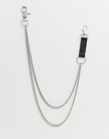 Bershka pant chain in silver | ASOS