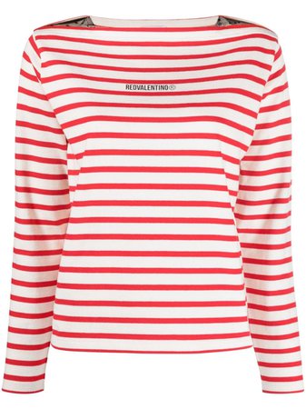 RED Valentino logo-print Striped T-shirt - Farfetch