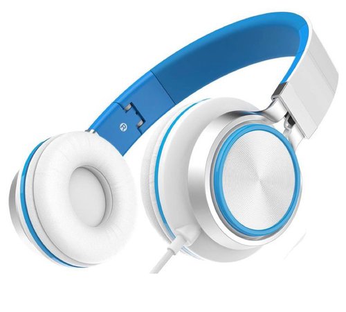 White and Sky Blue Headphones