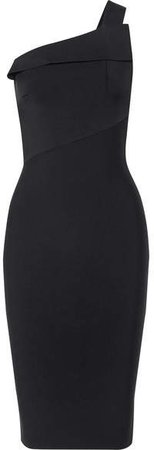 Hepburn One-shoulder Stretch-knit Dress - Black