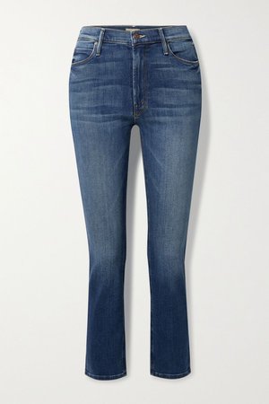 Blue The Dazzler high-rise straight-leg jeans | Mother | NET-A-PORTER