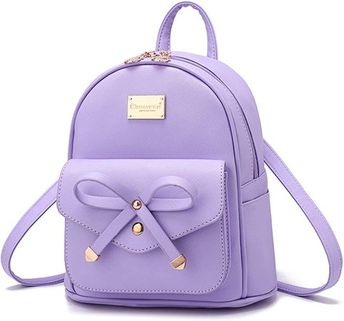 Amazon.com: Girls Bowknot Cute Leather Backpack Mini Backpack Purse for Women Purple : Clothing, Shoes & Jewelry