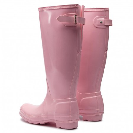 Bottes de pluie HUNTER - Womens Org Back Adjust Gloss WFT1001RGL Candy Floss - Bottes de pluie - Bottes et autres - Femme | chaussures.fr
