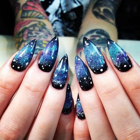 Visit www.oceansofbeauty.com for EZ Dip Gel Powder. It is so easy to DIY EZdip! No lamps needed, lasts 2-3 … | Pencil nails, Galaxy nail art, Stiletto nails designs