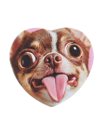 Silly Dog Heart 3 Inch Button