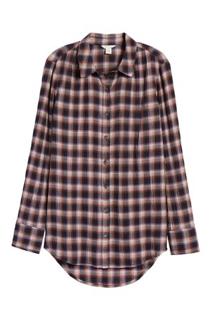 Caslon® Plaid Tunic Shirt (Regular & Petite) | Nordstrom