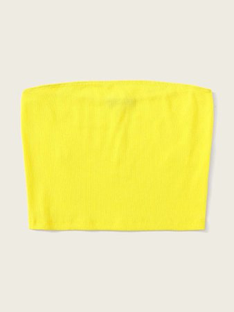Neon Yellow Rib Tube Top | ROMWE USA