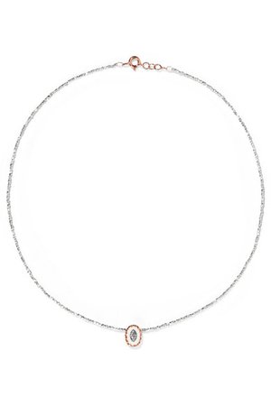 Pascale Monvoisin | Montauk N°1 9-karat rose gold, sterling silver, bakelite and diamond necklace | NET-A-PORTER.COM