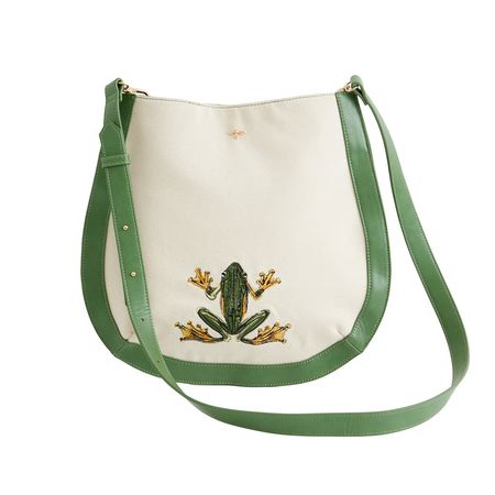 Fable Curiouser Frog Embroidered Messenger Bag | Fable England | Wolf & Badger