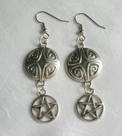 Pentacle Earrings wiccan jewelry pagan jewelry wicca jewelry | Etsy