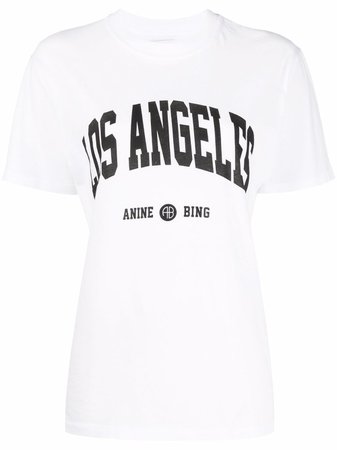 ANINE BING slogan-print T-shirt - FARFETCH