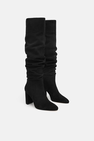 HIGH HEELED LEATHER BOOTS - SHOES-WOMAN-NEW COLLECTION | ZARA United States