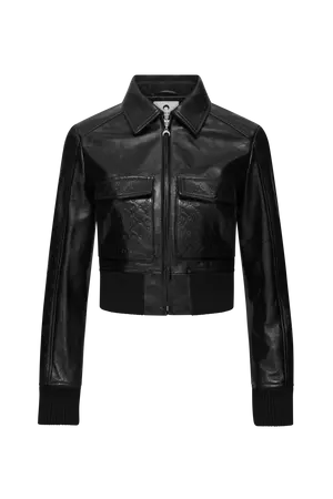 Embossed Leather Boxy Jacket • Marine Serre