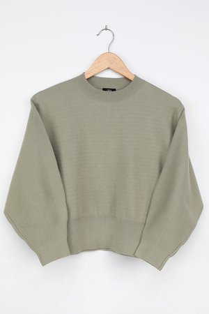 Lucca Couture Miranda - Sage Sweater - Balloon Sleeve Sweater - Lulus