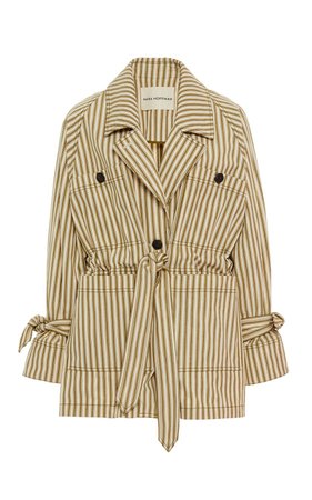 Arlo Tie-Front Striped Twill Jacket by Mara Hoffman | Moda Operandi