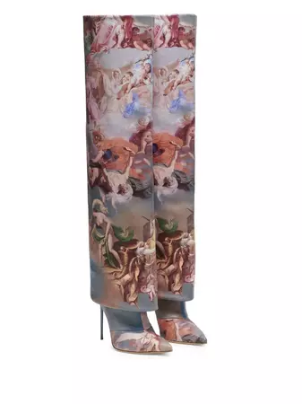 Balmain Ariel sky-print Boots - Farfetch