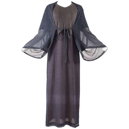 Issey Miyake Gray Dress with Attached Cardigan