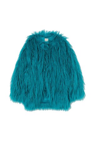 Turquoise Blue Fur Coat