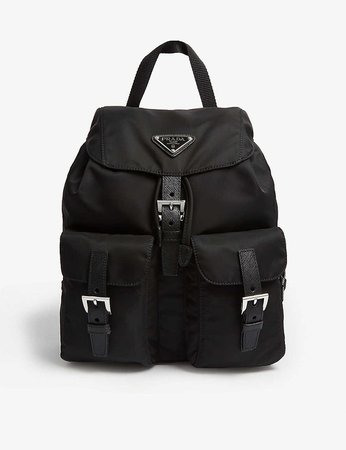 PRADA - Logo small nylon backpack | Selfridges.com