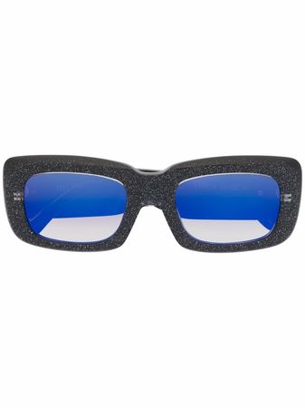 Shop Linda Farrow x Attico rectangular-frame sunglasses with Express Delivery - FARFETCH