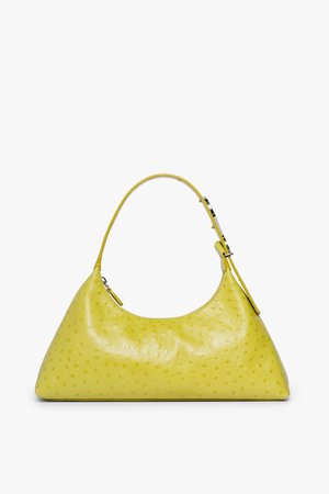 STAUD ESTELLE BAG CHARTREUSE OSTRICH EMBOSSED