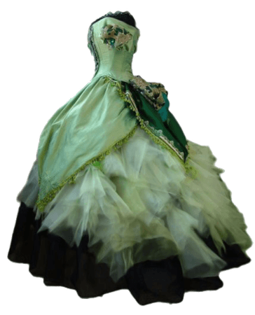 Dark Green Couture Ball Gown png