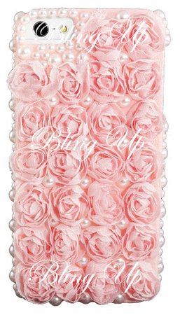 iPhone Pink Chiffon Roses Decoden Cell Phone Case | Japanese Nail Art, DIY Decoden and Cell Phone Cases