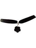 Classic Black 10mm Gothic Velvet choker With a 15mm Black Rose: Amazon.co.uk: Jewellery