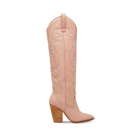 LASSO Pink Leather Western Boot | Women's Knee High Boot – Steve Madden
