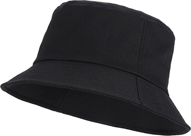 Umeepar Unisex 100% Cotton Packable Bucket Hat Sun Hat Plain Colors for Men Women (1 Plain Black) at Amazon Women’s Clothing store