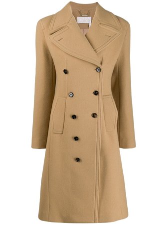 Neutral Chloé Double Breasted Coat | Farfetch.com