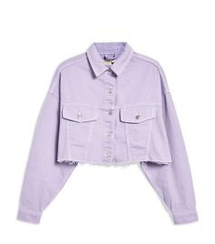 cropped lilac denim jacket