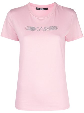 Karl Lagerfeld rhinestone logo T-shirt