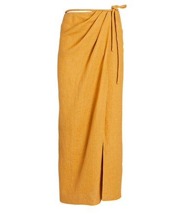 Nanushka Lea Linen Midi Skirt | INTERMIX®