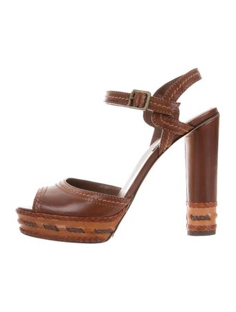 B Brian Atwood Ankle Strap Leather Sandals - Shoes - WBN23777 | The RealReal