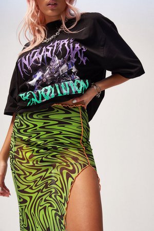 **Neon Green Midi Skirt by Jaded London | Topshop