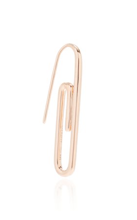 Single Rose Gold Paper Clip Earring by Anita Ko | Moda Operandi
