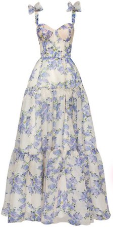 MILLA Tender tie-strap maxi dress with delicate pastel floral print