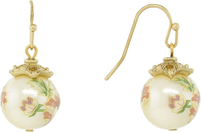 painted pearl earrings vintage